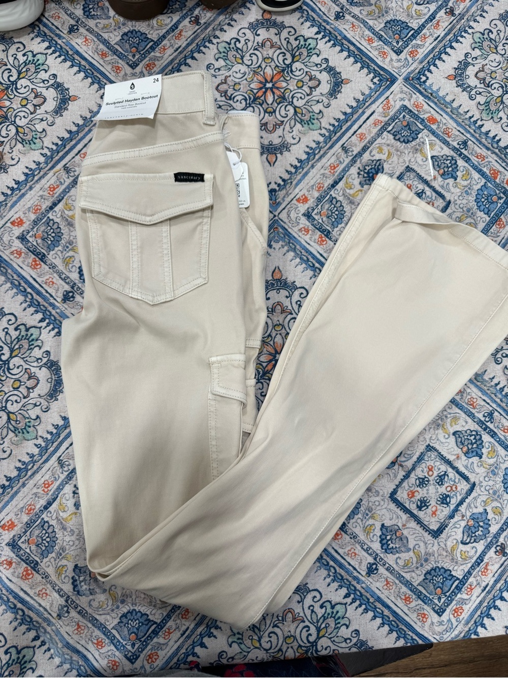 Sanctuary Cream Utility Skinny Jeans